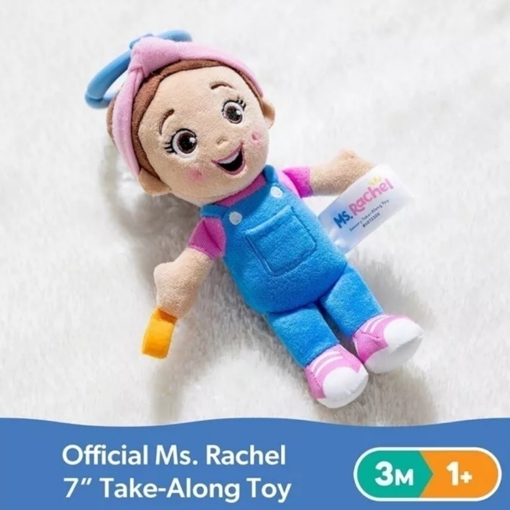 Ms. Rachel Sensory Take Along Toy Doll Plush Baby Rattle & Clip NEW! - Picture 7 of 10